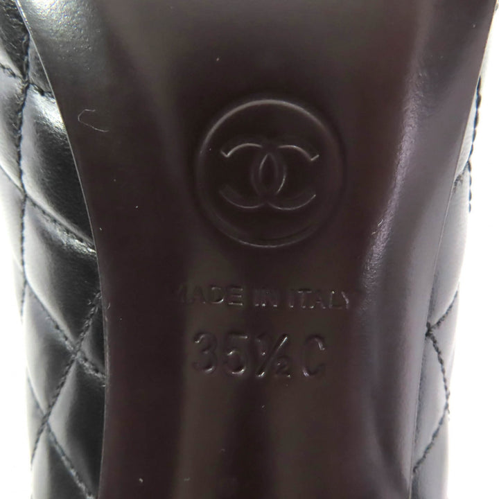 Great CHANEL pumps black leather Women 35.5 G29111
