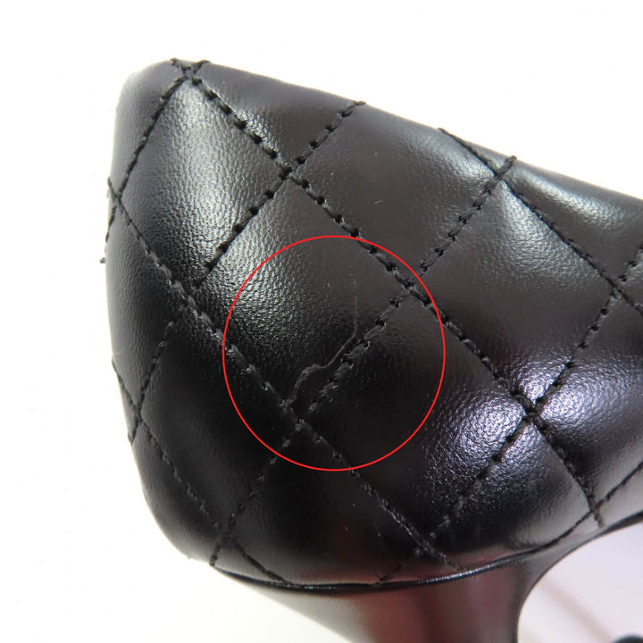 Great CHANEL pumps black leather Women 35.5 G29111