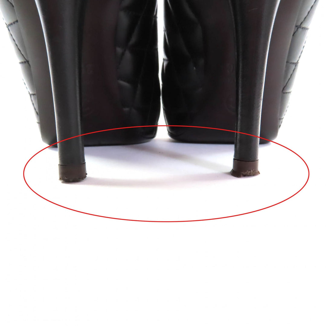 Great CHANEL pumps black leather Women 35.5 G29111