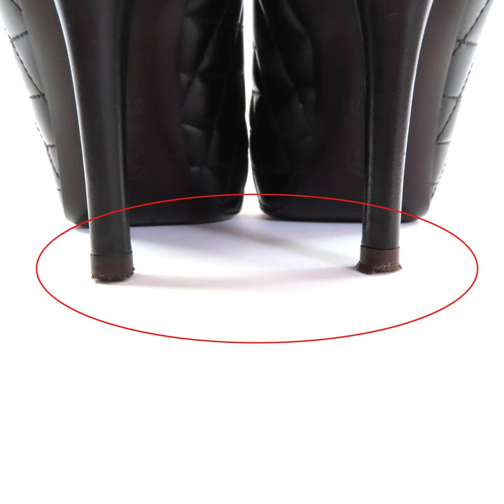 Great CHANEL pumps black leather Women 35.5 G29111