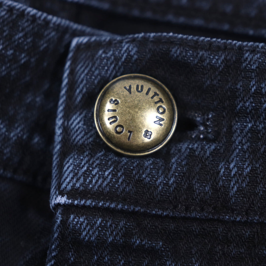 LOUIS VUITTON Denim pants black cotton mens 29 1AFX68