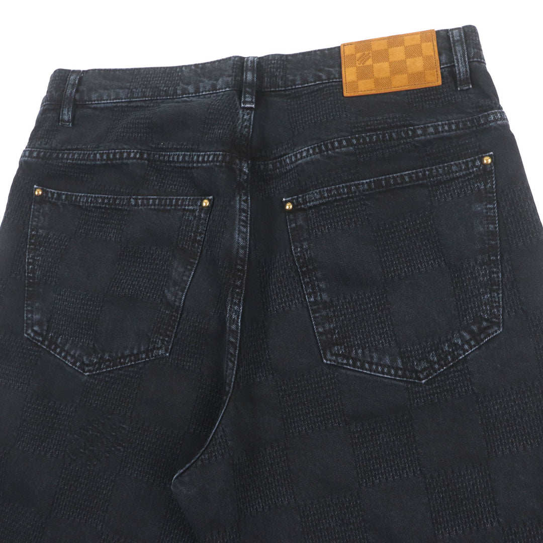 LOUIS VUITTON Denim pants black cotton mens 29 1AFX68