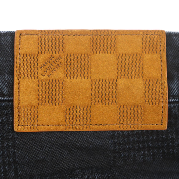 Excellent LOUIS VUITTON Denim pants Damier Workwear Cotton black 29 1AFX68