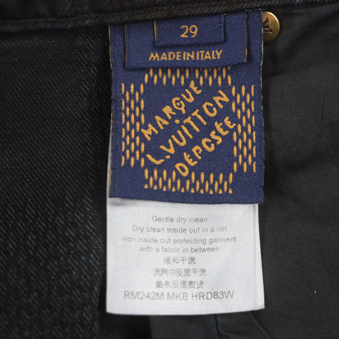 LOUIS VUITTON Denim pants black cotton mens 29 1AFX68