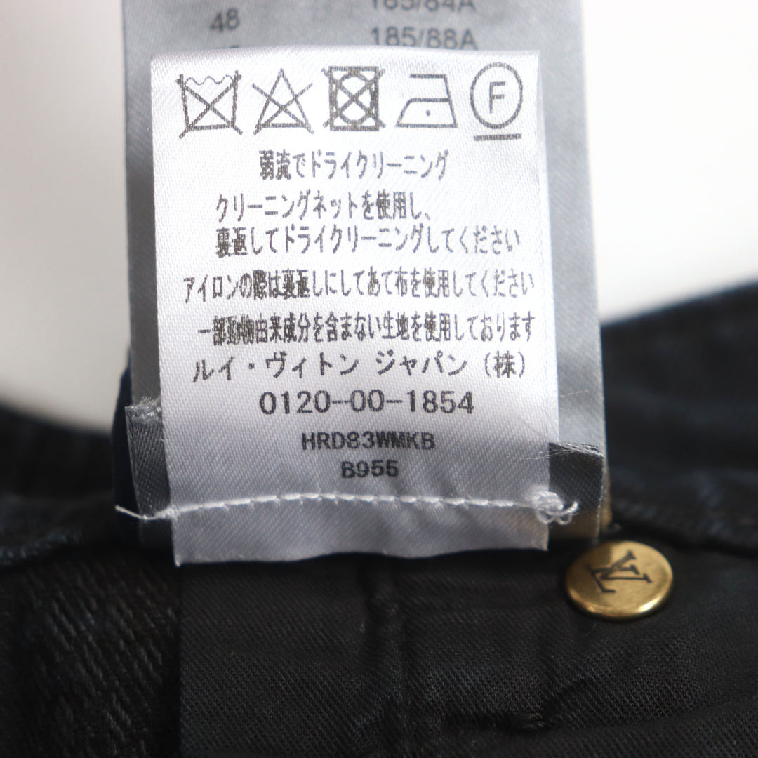 Excellent LOUIS VUITTON Denim pants Damier Workwear Cotton black 29 1AFX68