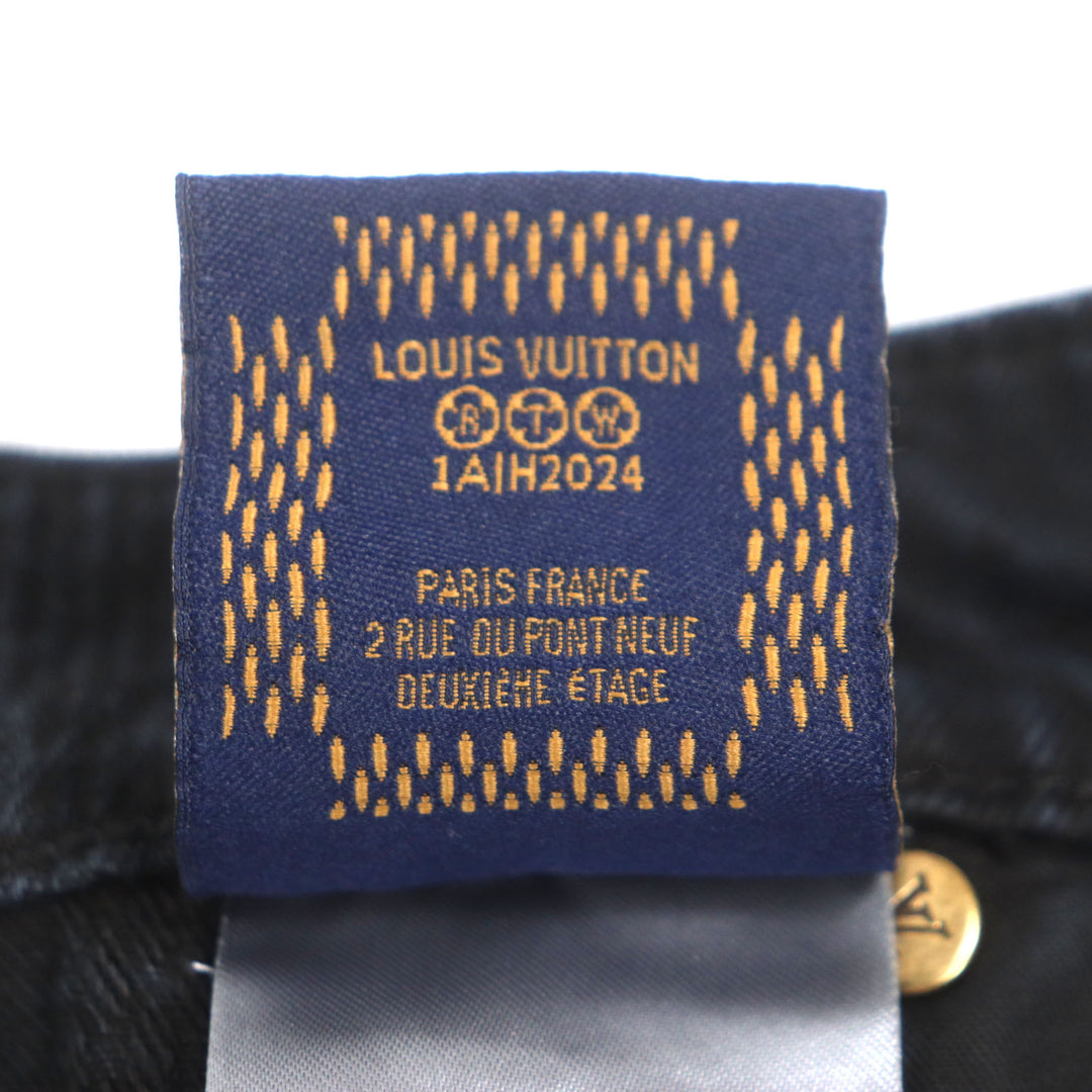 LOUIS VUITTON Denim pants black cotton mens 29 1AFX68