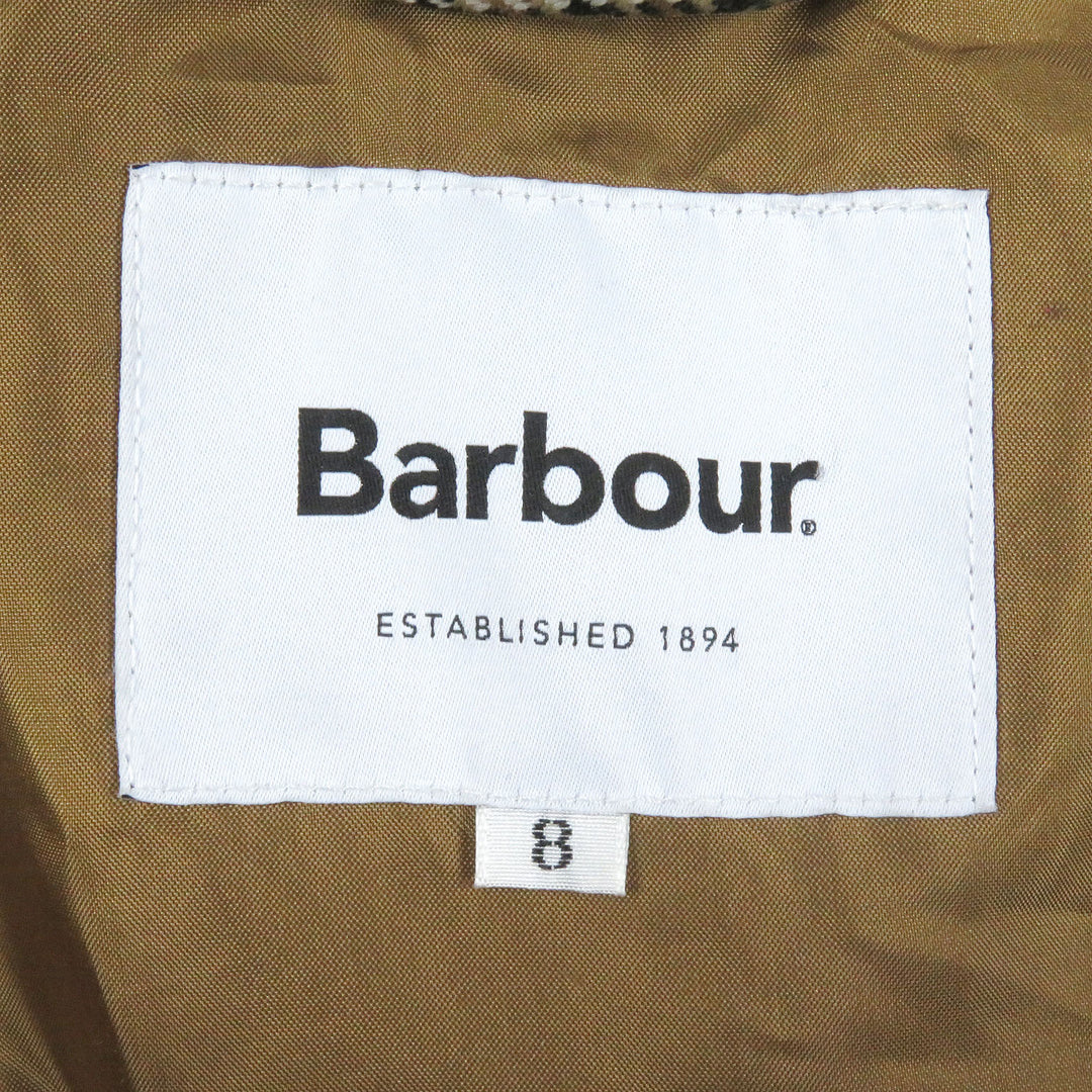 Excellent Barbour coat Glen check, corduroy collar, logo button, stand collar