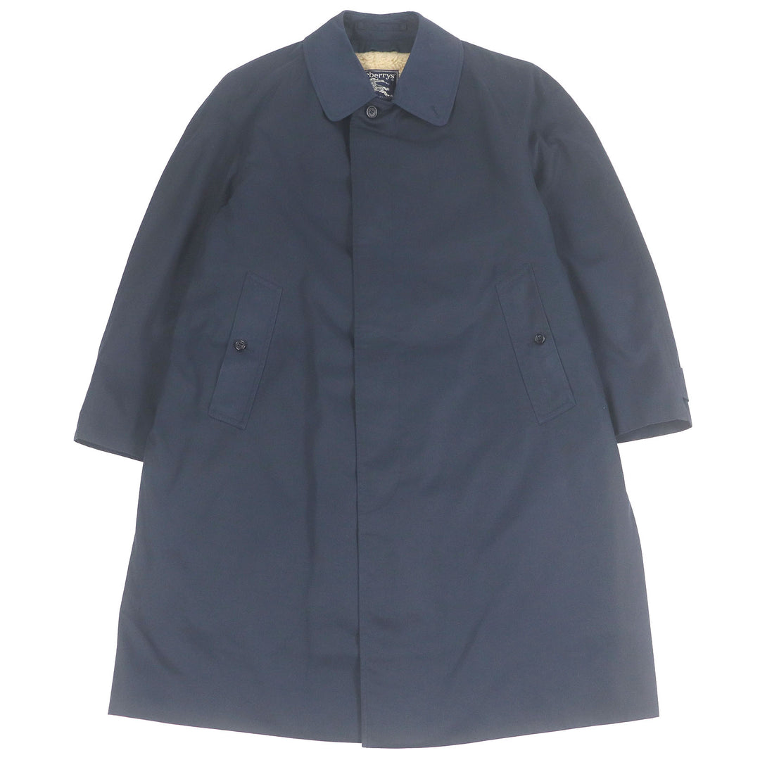 Great Burberrys coat Rare boa liner with Nova check lining Navy mens