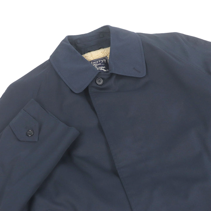 Great Burberrys coat Rare boa liner with Nova check lining Navy mens