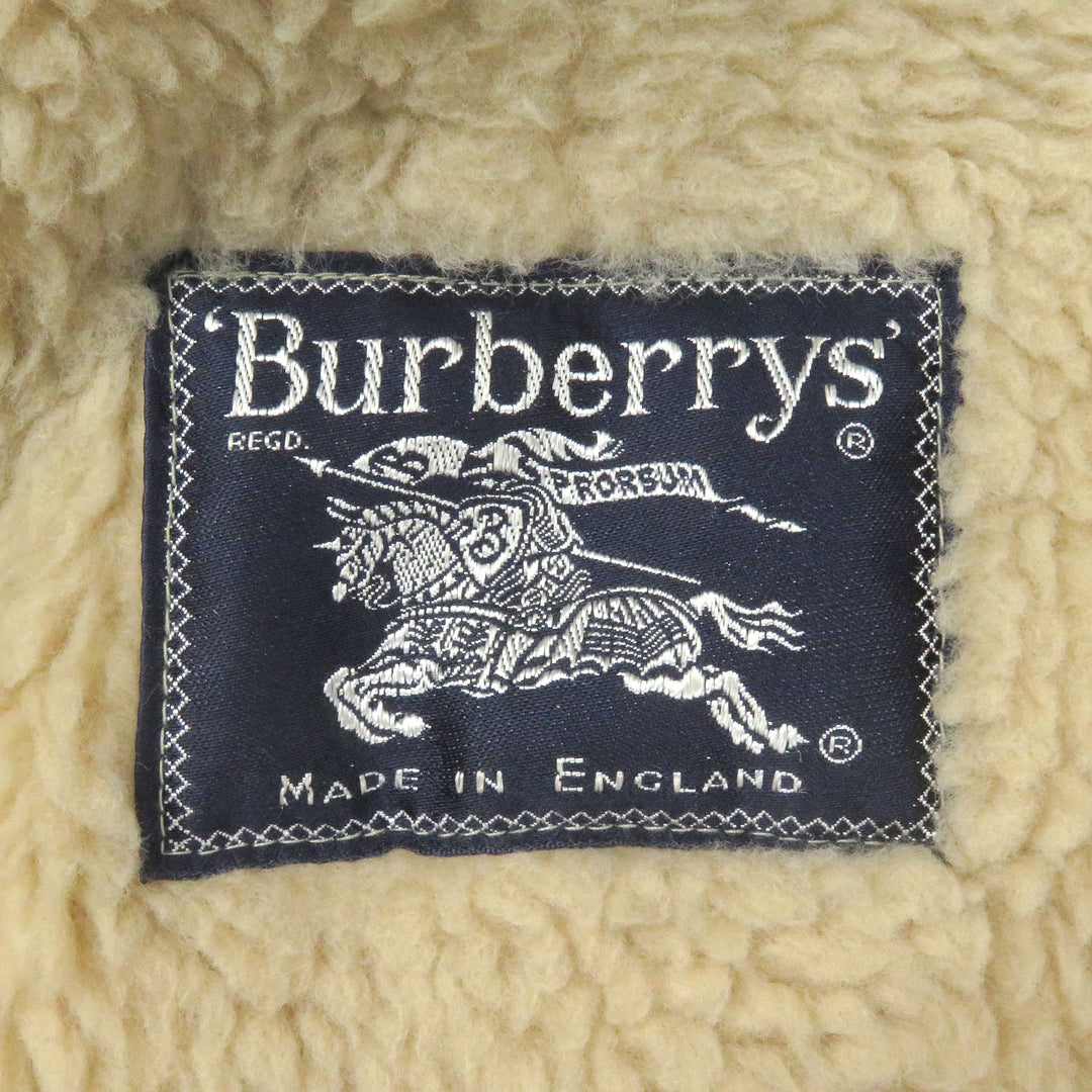 Great Burberrys coat Rare boa liner with Nova check lining Navy mens