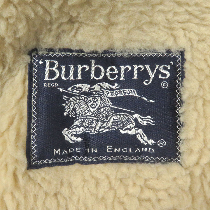 Great Burberrys coat Rare boa liner with Nova check lining Navy mens