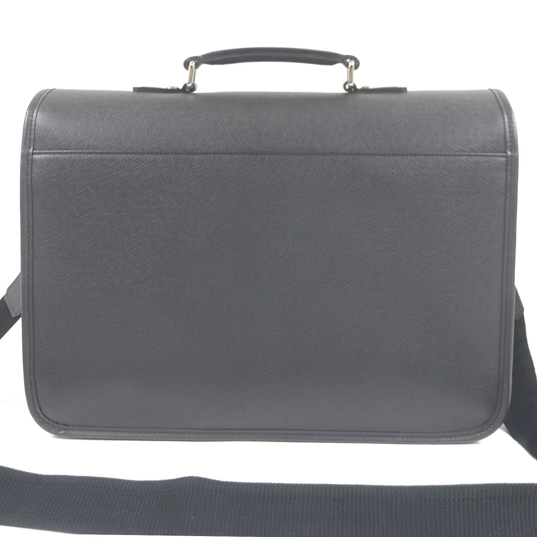 Excellent LOUIS VUITTON Shoulder Bag taiga anton LV logo embossed briefcase Aldoise M32622