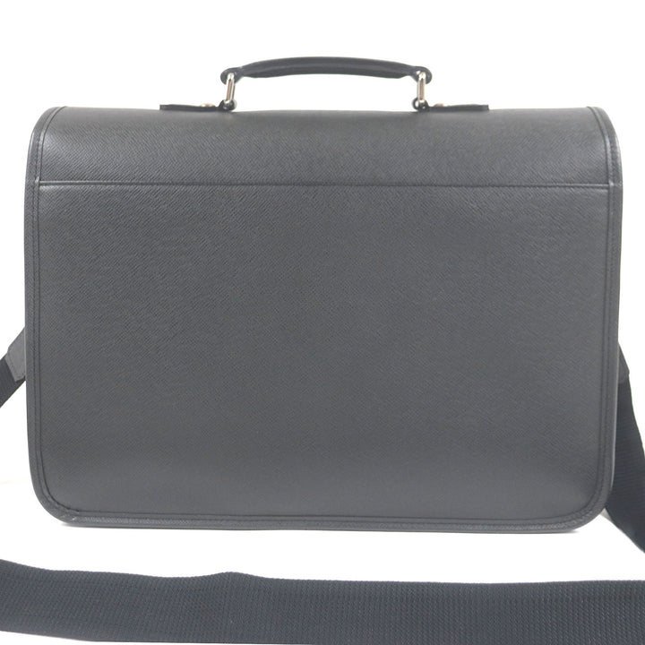 Excellent LOUIS VUITTON Shoulder Bag taiga anton LV logo embossed briefcase Aldoise M32622