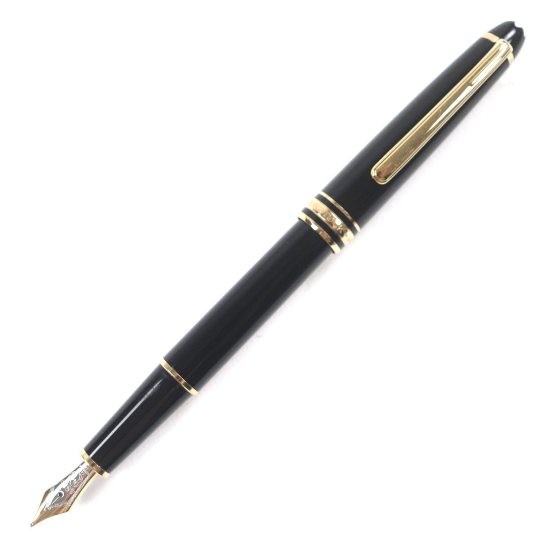 Great MONTBLANC fountain pen Meisterstck Classic white star Black gold 14K mens