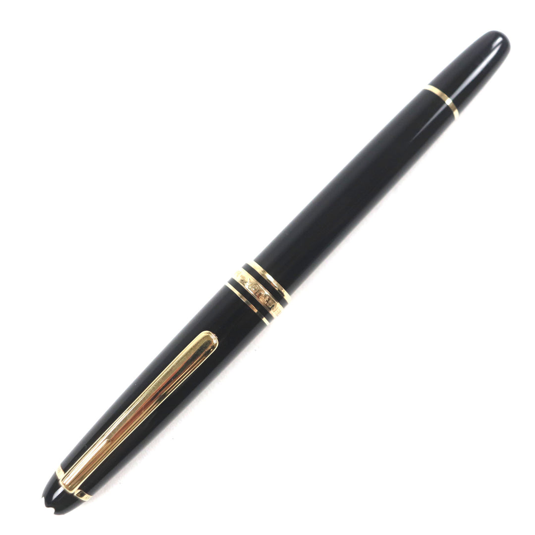 Great MONTBLANC fountain pen Meisterstck Classic white star Black gold 14K mens