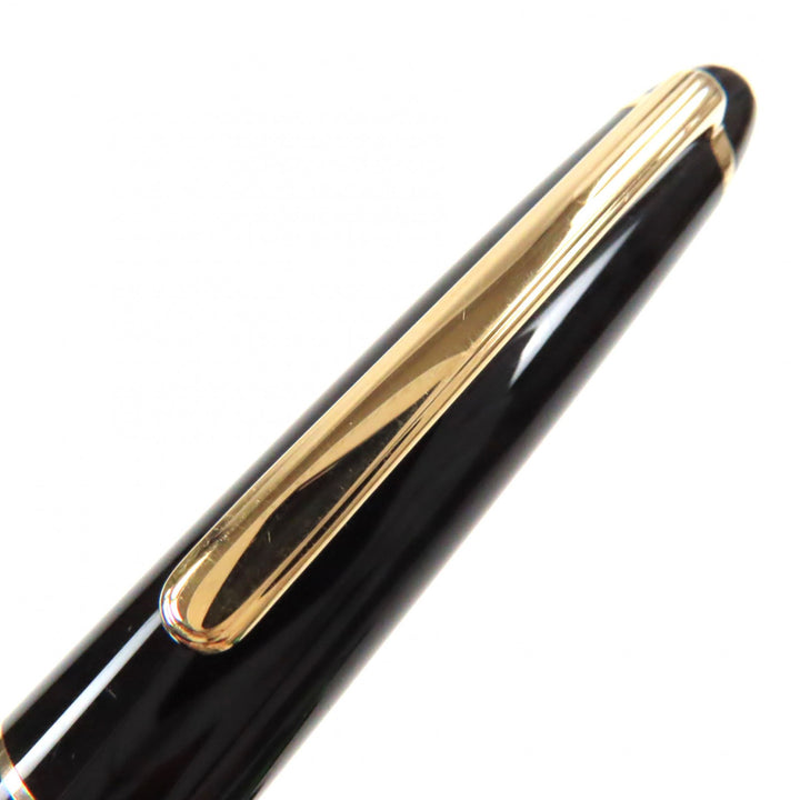 Great MONTBLANC fountain pen Meisterstck Classic white star Black gold 14K mens