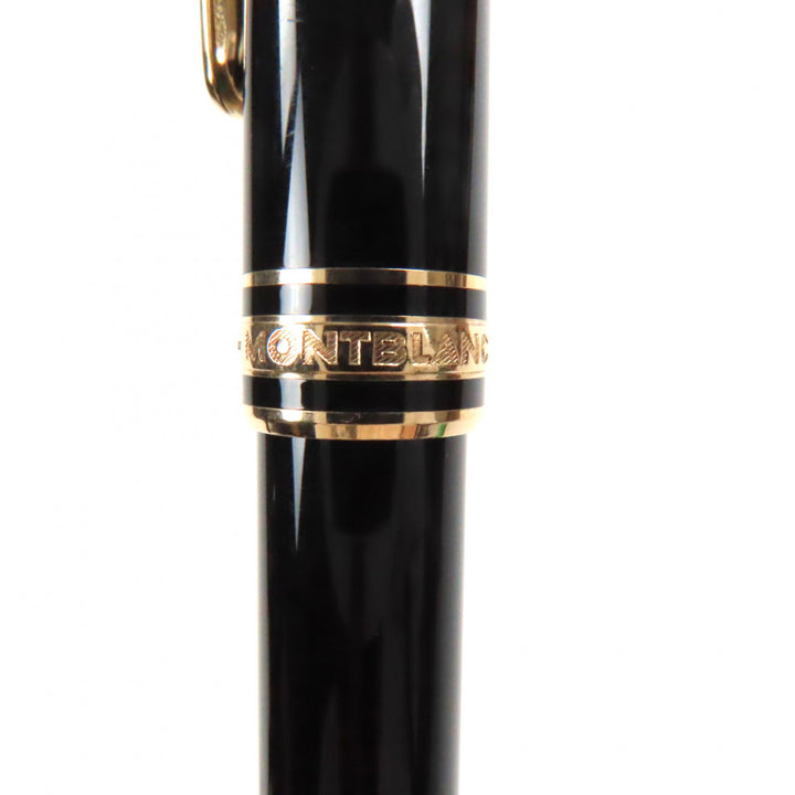 Great MONTBLANC fountain pen Meisterstck Classic white star Black gold 14K mens