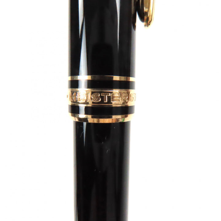 Great MONTBLANC fountain pen Meisterstck Classic white star Black gold 14K mens