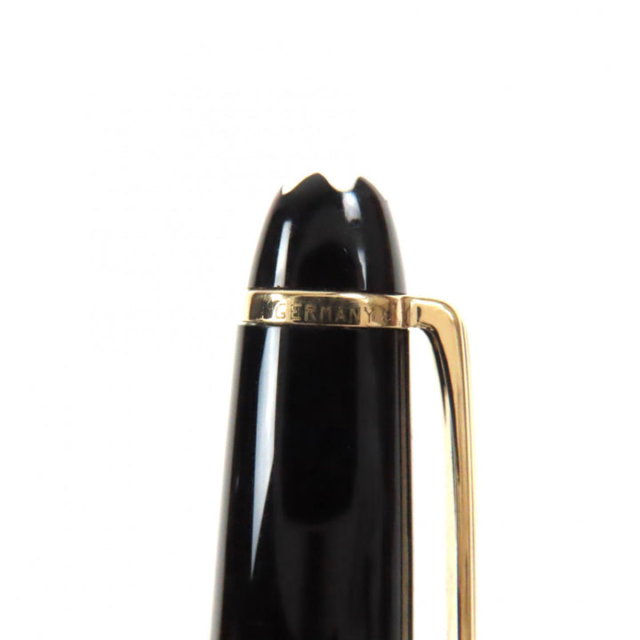 Great MONTBLANC fountain pen Meisterstck Classic white star Black gold 14K mens