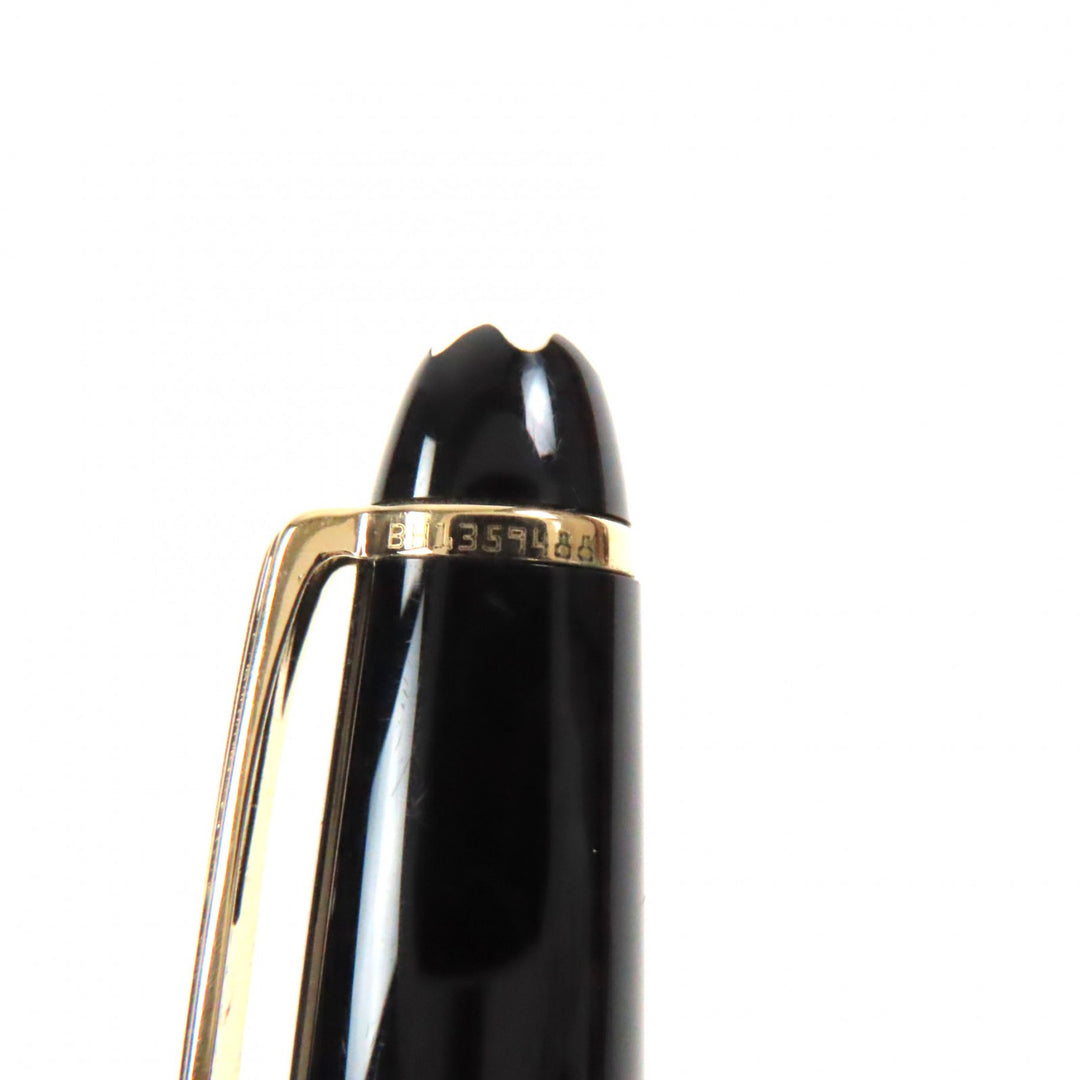 Great MONTBLANC fountain pen Meisterstck Classic white star Black gold 14K mens