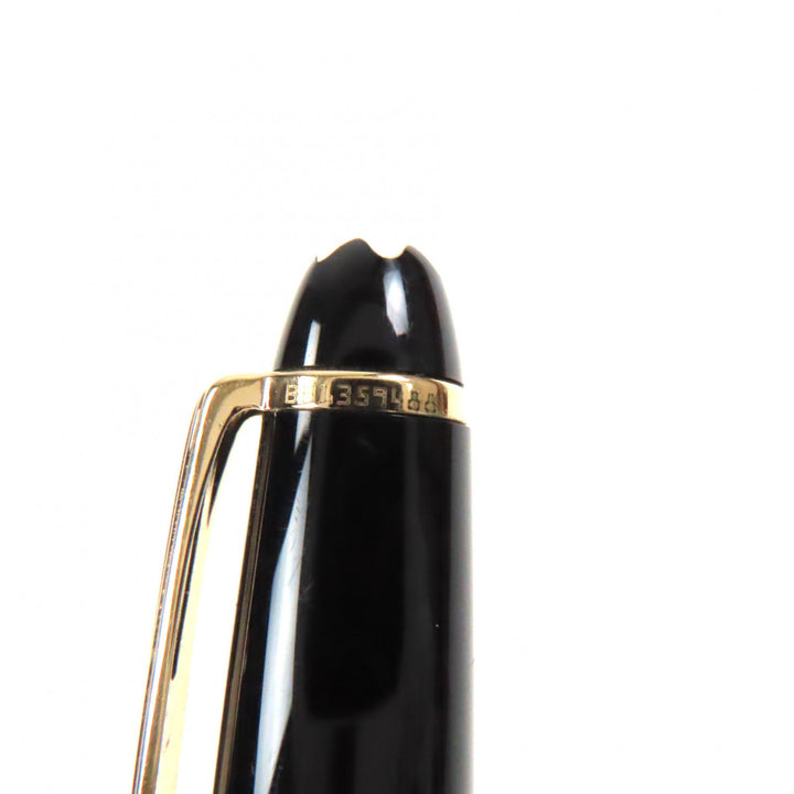 Great MONTBLANC fountain pen Meisterstck Classic white star Black gold 14K mens