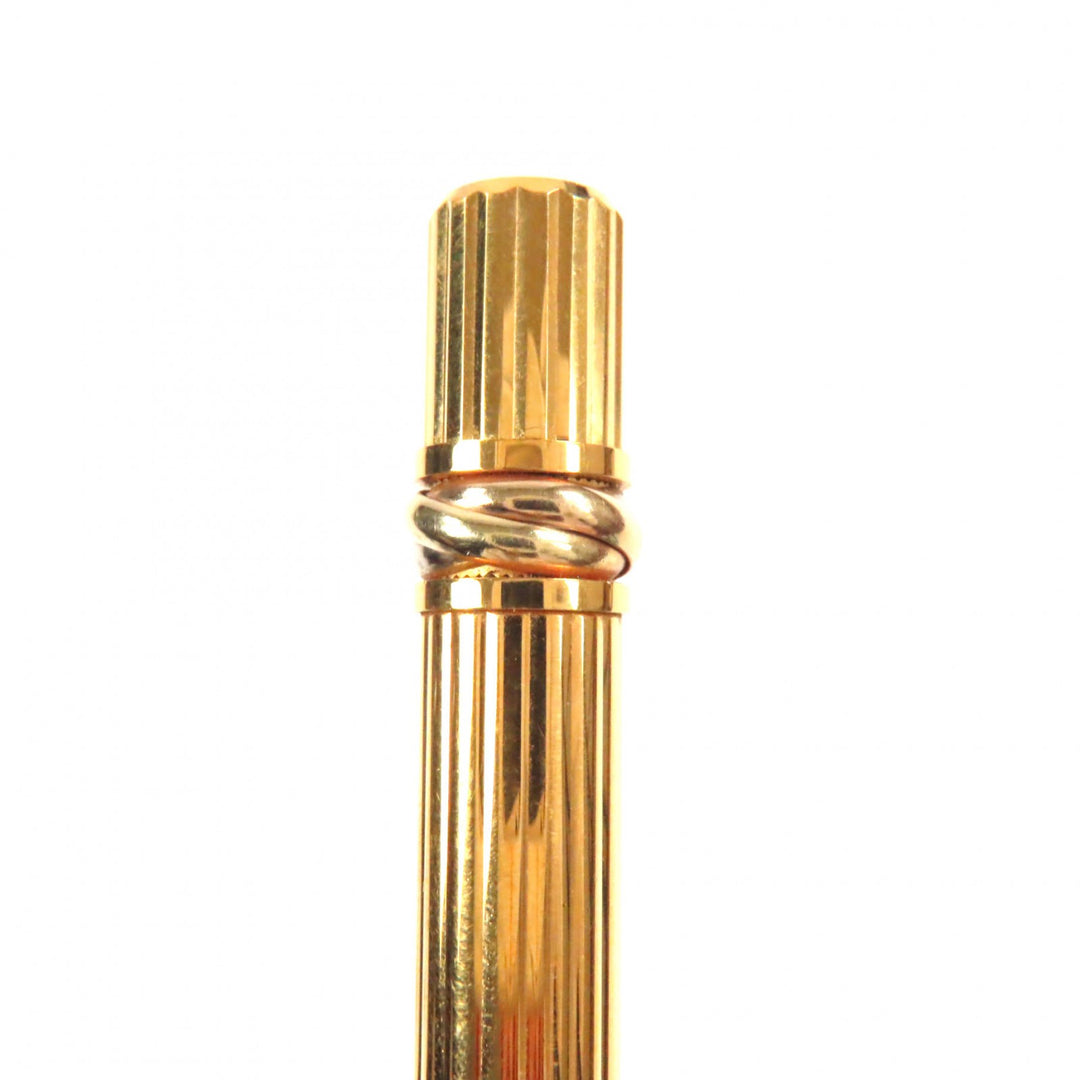 Very Good Cartier Ballpoint pen Trinity de Cartier Stripe Pattern Twist Type gold ー mens