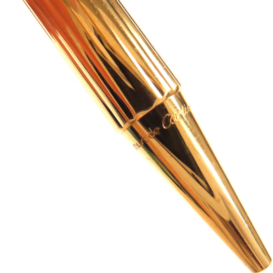 Very Good Cartier Ballpoint pen Trinity de Cartier Stripe Pattern Twist Type gold ー mens