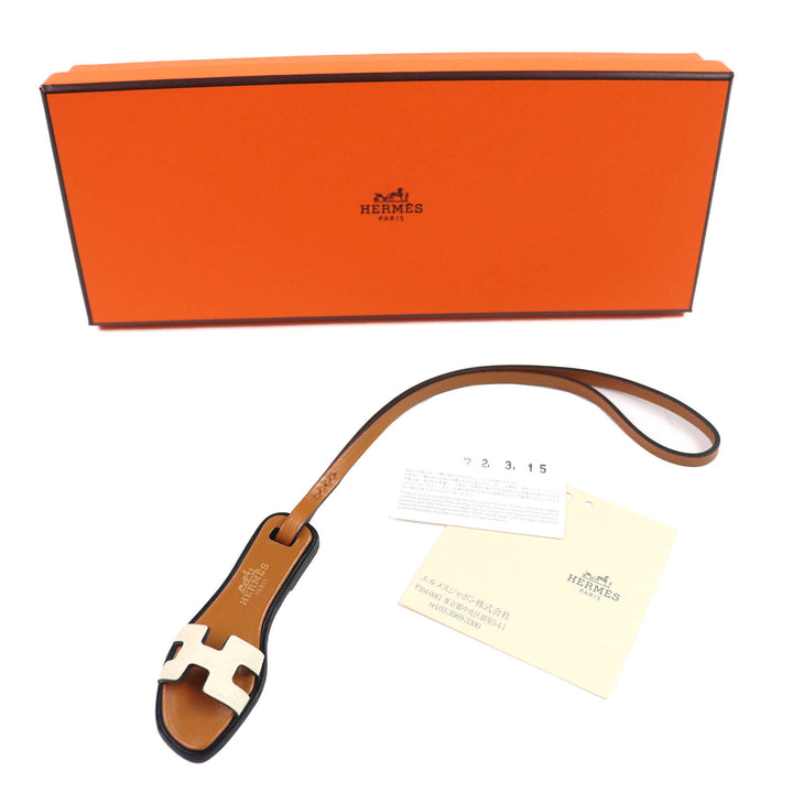 Pristine HERMES Bag charm Oran Nano Charm Sandals leather Women