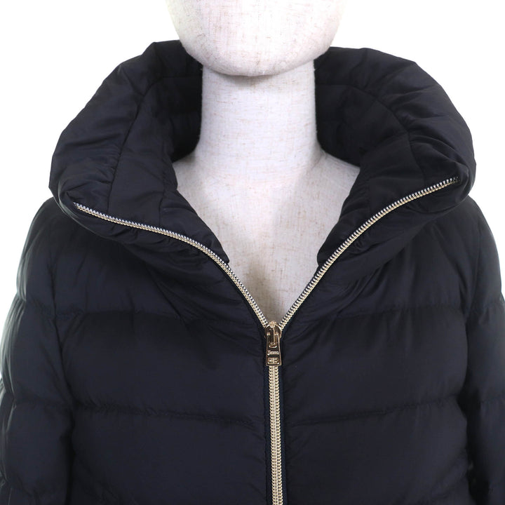 Great Herno down coat With logo stand collar wool switch zip up long Navy 40