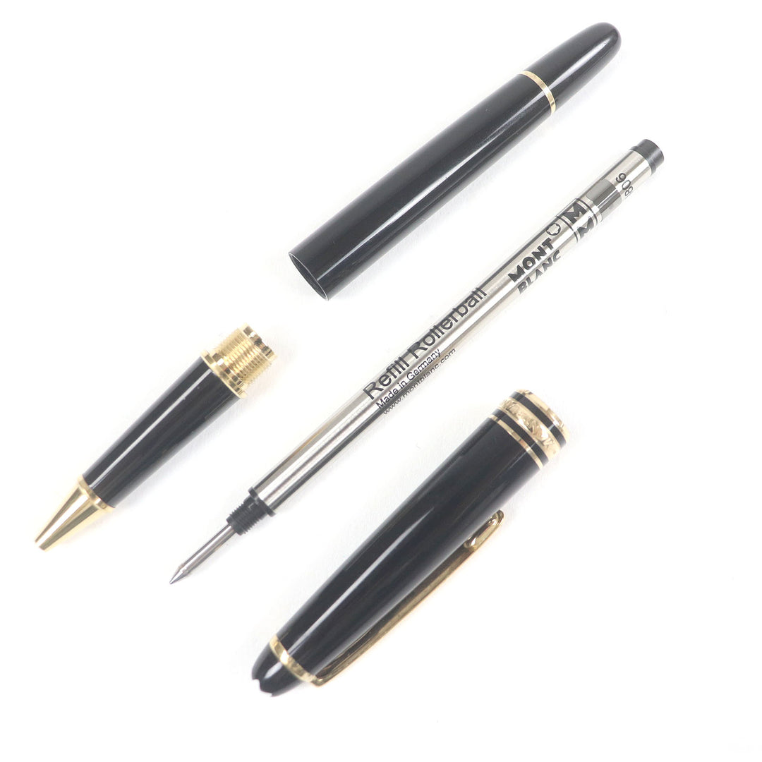 Very Good MONTBLANC Ballpoint pen Meisterstck Classic Cap type Black gold mens
