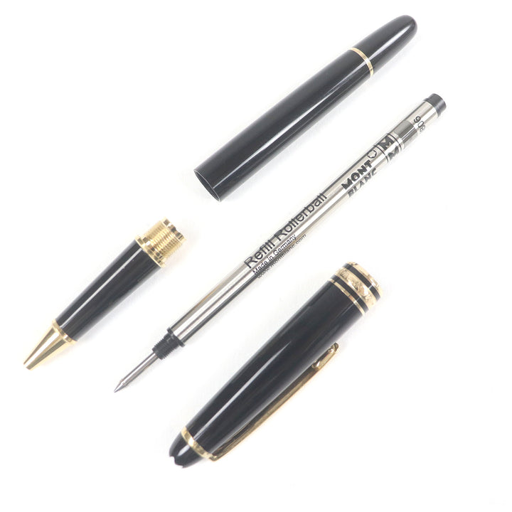 Very Good MONTBLANC Ballpoint pen Meisterstck Classic Cap type Black gold mens