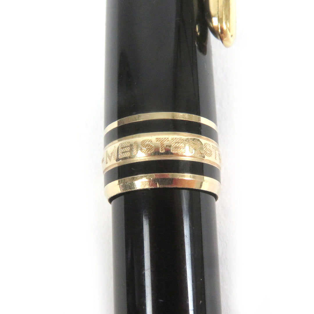 Very Good MONTBLANC Ballpoint pen Meisterstck Classic Cap type Black gold mens