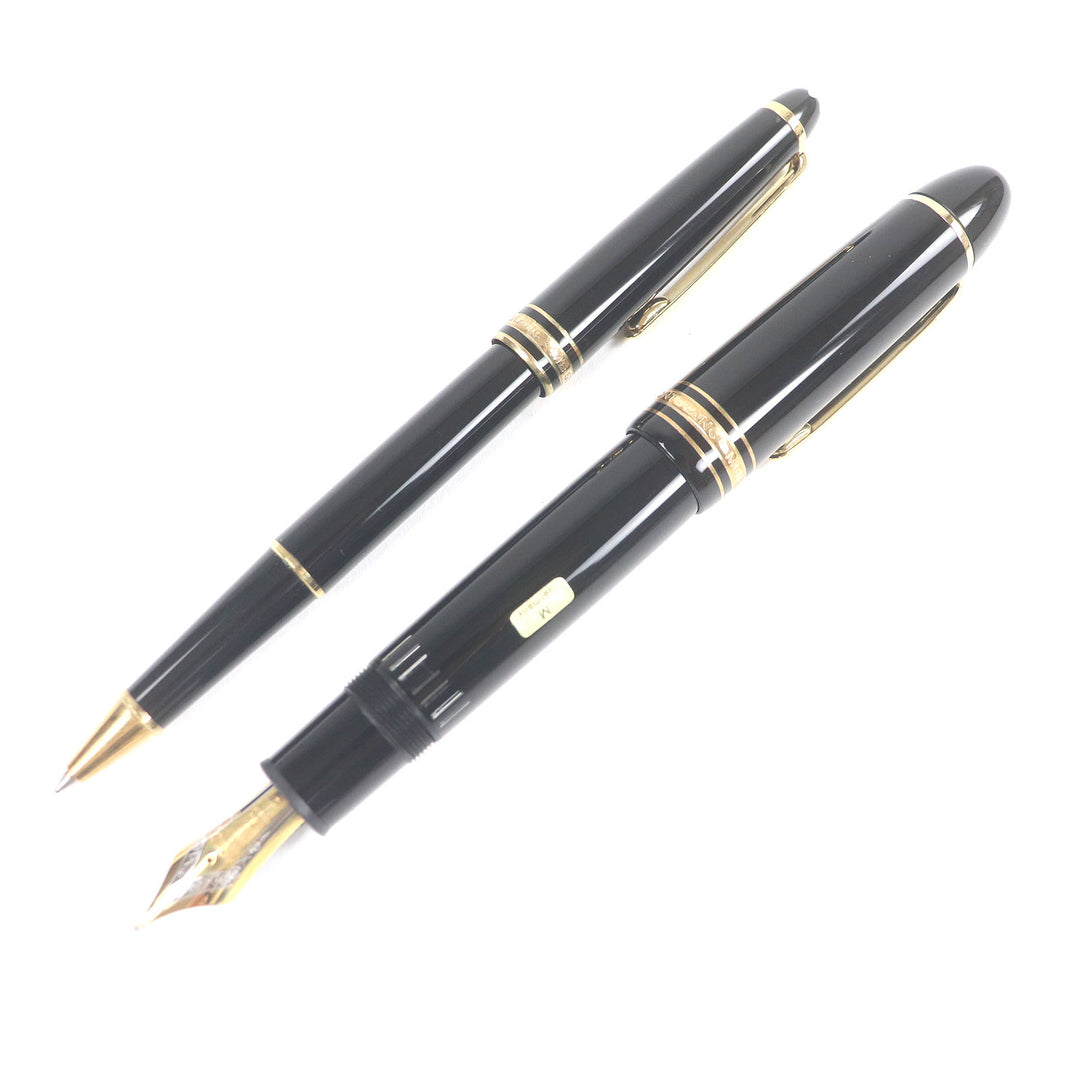 Excellent MONTBLANC Ballpoint pen Meisterstck 149 Fountain pen set of 2 Black gold