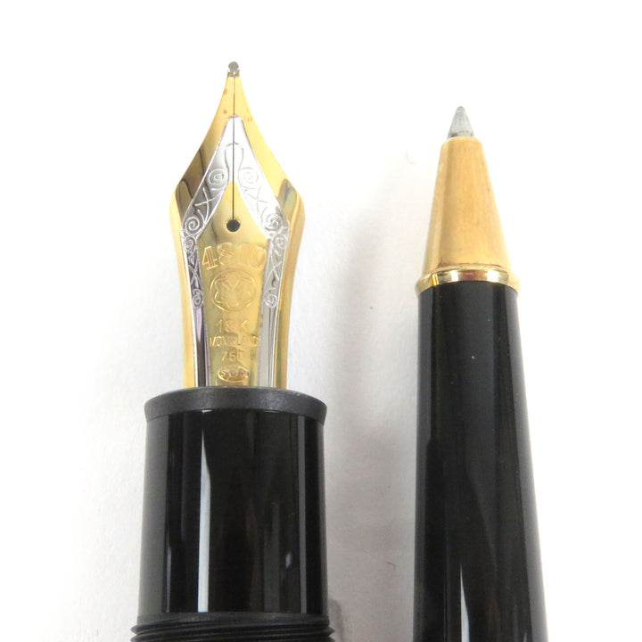 Excellent MONTBLANC Ballpoint pen Meisterstck 149 Fountain pen set of 2 Black gold