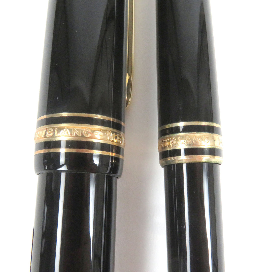 Excellent MONTBLANC Ballpoint pen Meisterstck 149 Fountain pen set of 2 Black gold