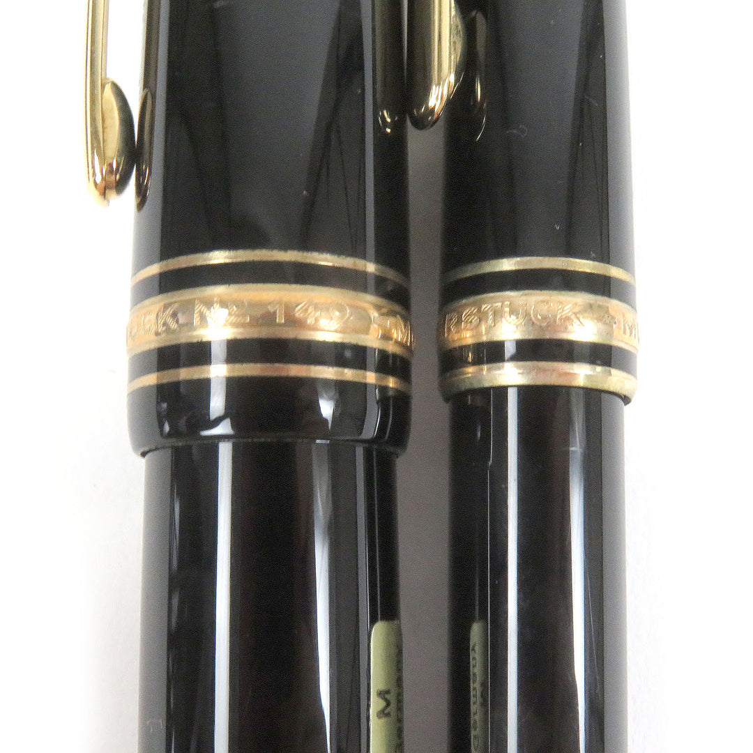 Excellent MONTBLANC Ballpoint pen Meisterstck 149 Fountain pen set of 2 Black gold