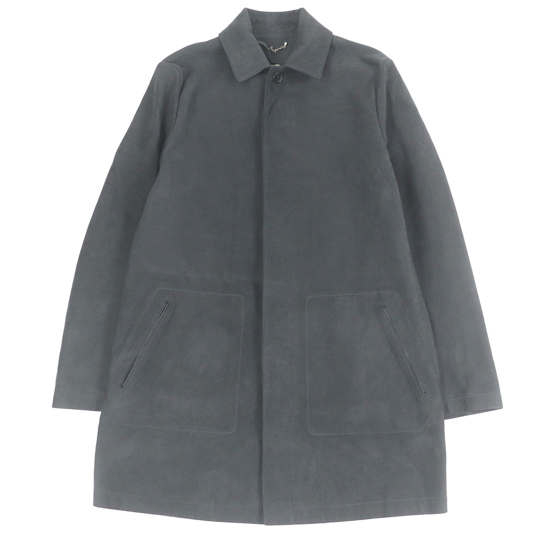 Great LOUIS VUITTON coat Fly front suede leather gray Sheep leather mens 46