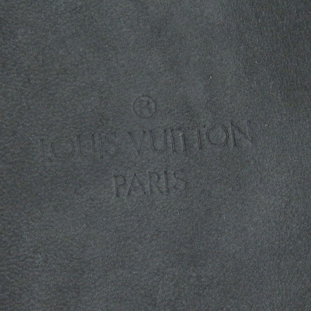 Great LOUIS VUITTON coat Fly front suede leather gray Sheep leather mens 46