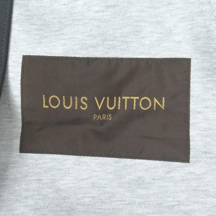 Great LOUIS VUITTON coat Fly front suede leather gray Sheep leather mens 46