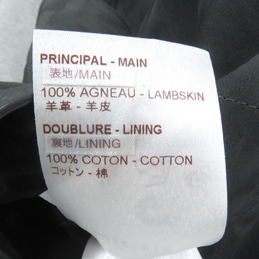 Great LOUIS VUITTON coat Fly front suede leather gray Sheep leather mens 46