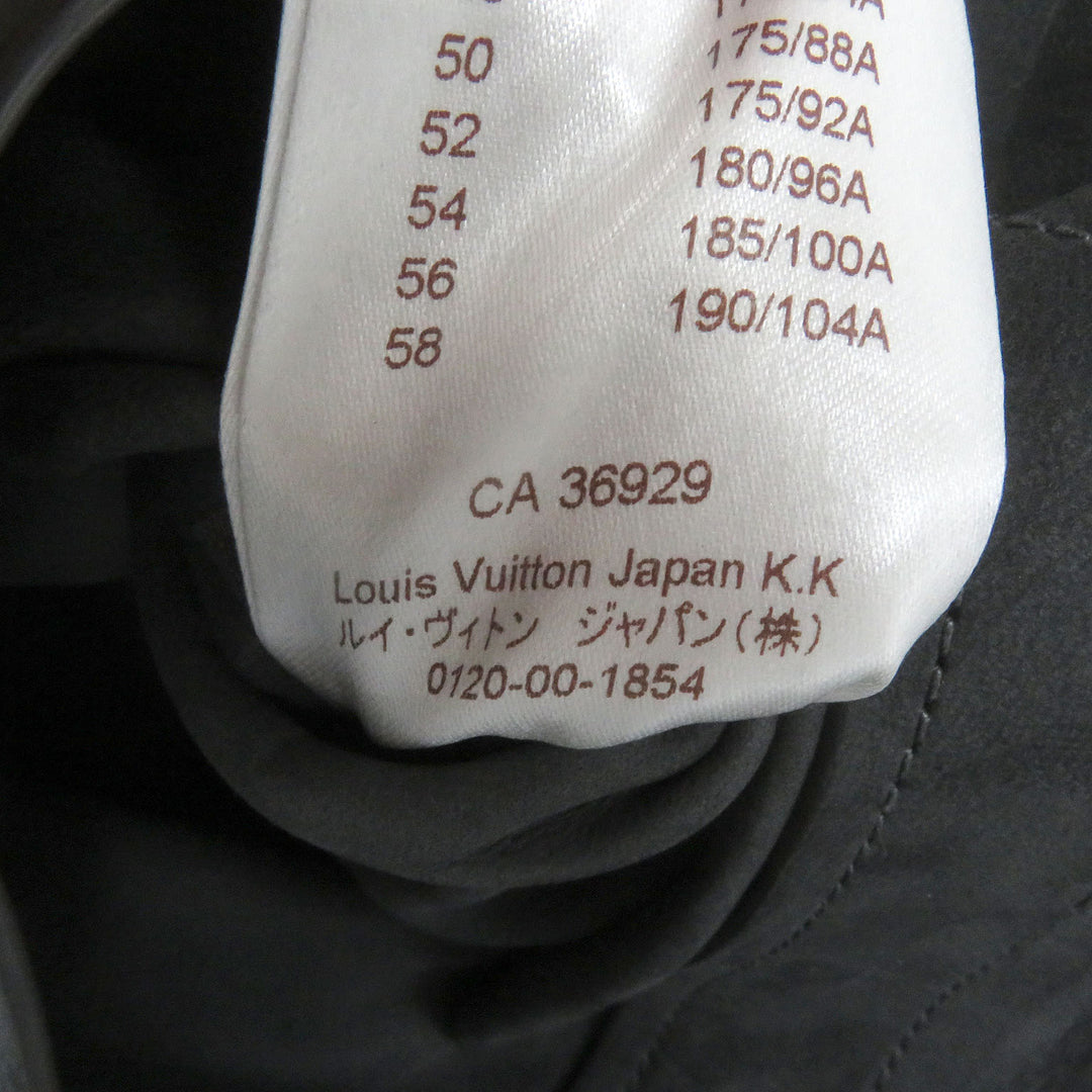 Great LOUIS VUITTON coat Fly front suede leather gray Sheep leather mens 46