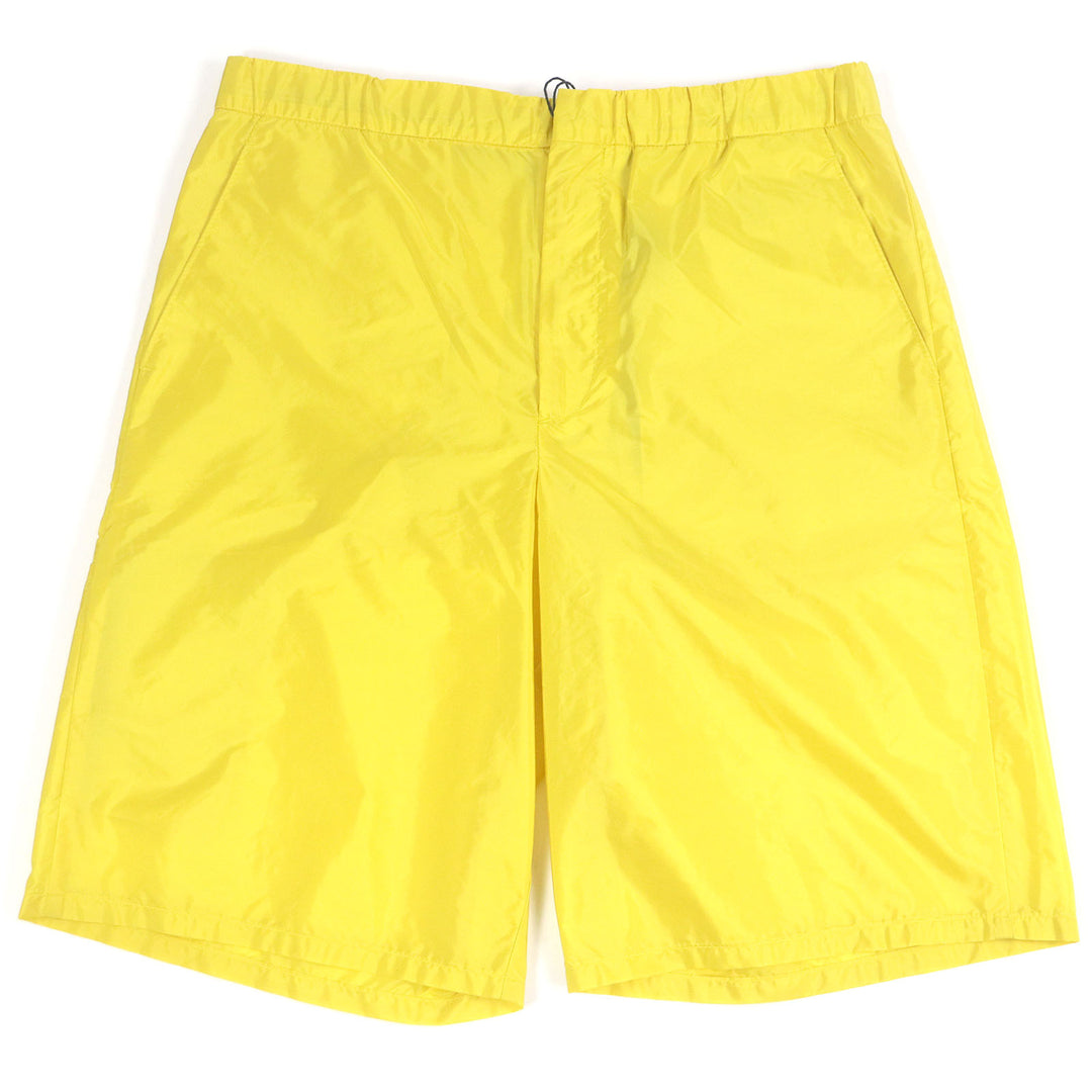 Pristine PRADA Shorts triangle logo triangle plate yellow recycled S SPH153