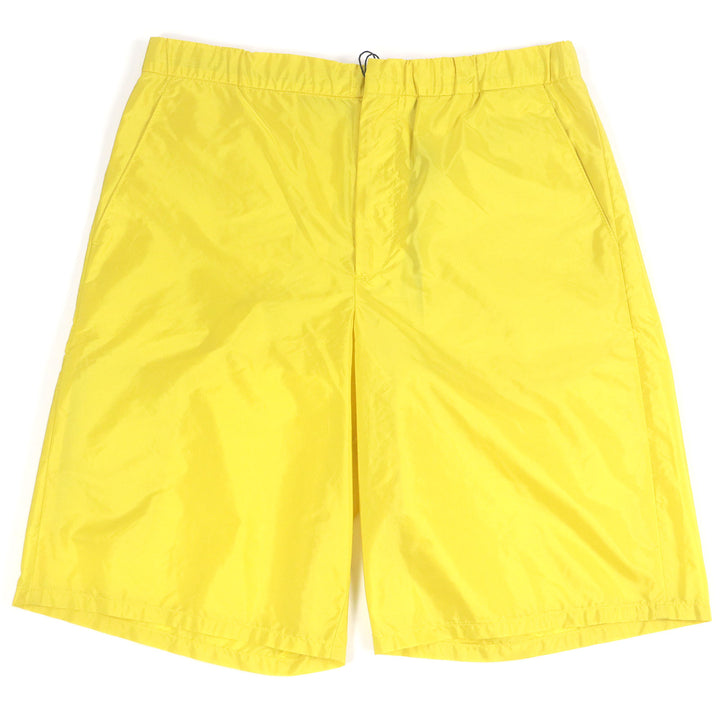 Pristine PRADA Shorts triangle logo triangle plate yellow recycled S SPH153