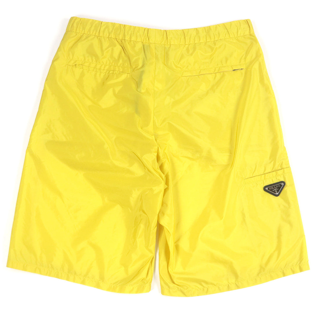 Pristine PRADA Shorts triangle logo triangle plate yellow recycled S SPH153