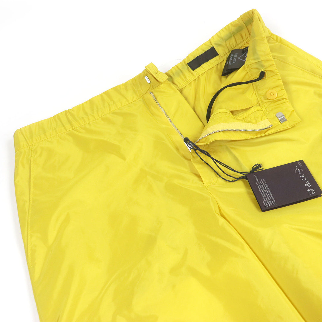 Pristine PRADA Shorts triangle logo triangle plate yellow recycled S SPH153
