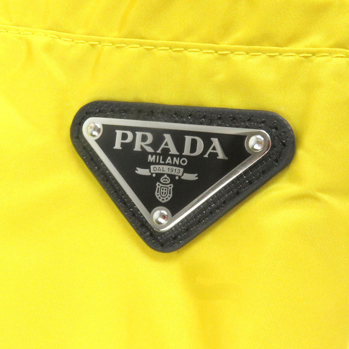 Pristine PRADA Shorts triangle logo triangle plate yellow recycled S SPH153