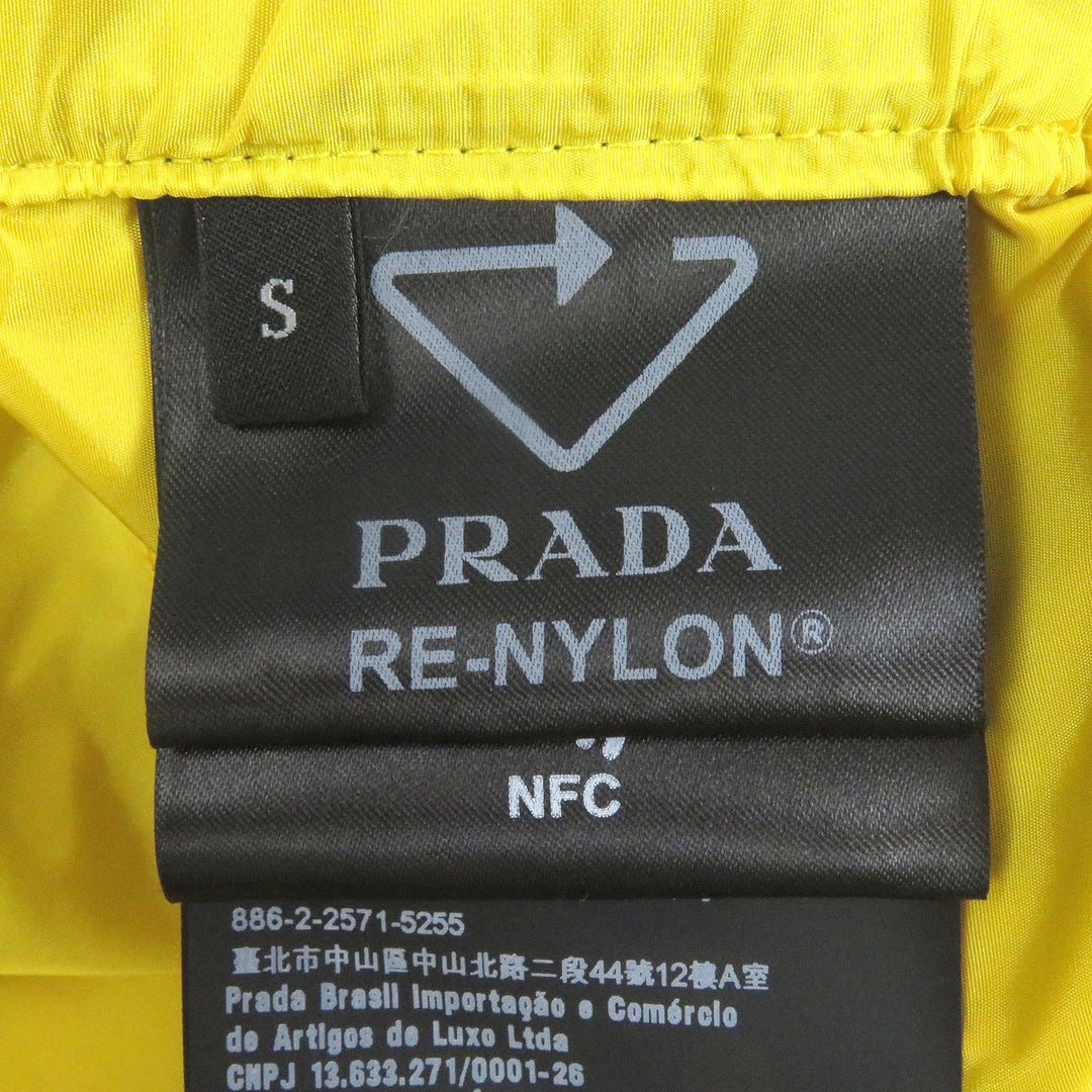 Pristine PRADA Shorts triangle logo triangle plate yellow recycled S SPH153