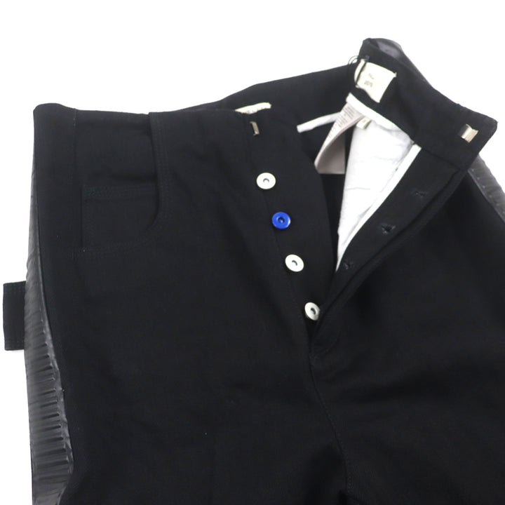 Pristine BOTTEGAVENETA Denim pants Side line button fly black cotton mens 38 594702