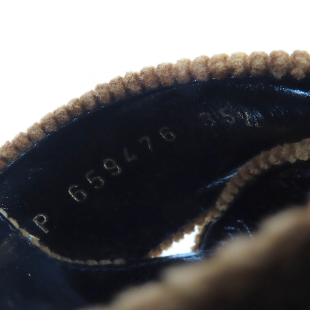 Pristine SAINT LAURENT PARIS Sandals ankle strap corduroy Brown ー Women 35.5