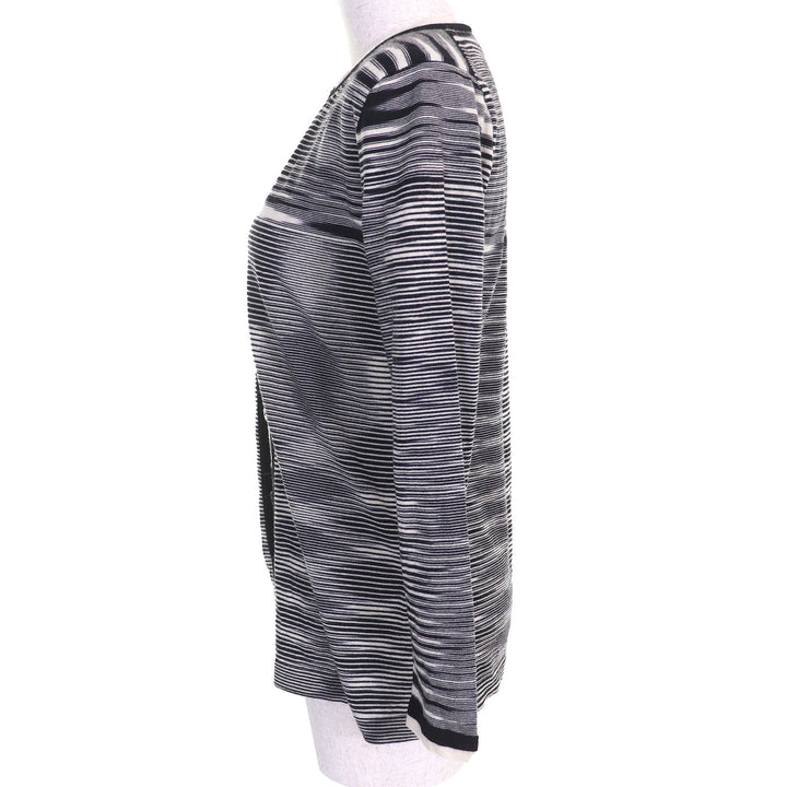 Excellent Missoni ensemble Multi-border knit cardigan short sleeve top black